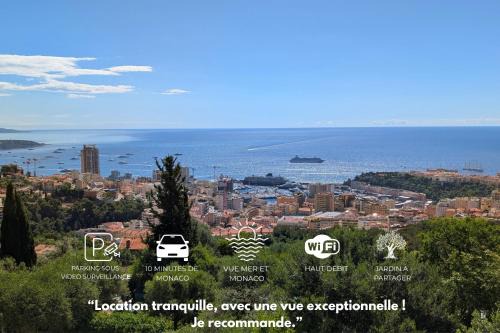 Beausoleil Apartment | Le Mas d'Angeline - Vue mer jardin commun parking voiture obligatoire 10min voiture Monaco route étroite pente raide croisement limité voir photos - Sea view shared garden parking car mandatory 10min car Monaco narrow steep road limited passing see photos