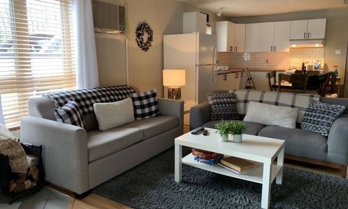 Saint-Faustin-Lac-Carre Condo | Le Refuge du Sous-Bois - Steps from Mont-Blanc w/Hot Tub and Firepit