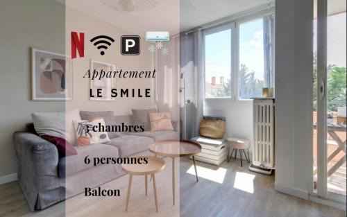 Aiguerelles Apartment | LE SMILE - 3 bedrooms - 8pers - Parking - Centre Gare