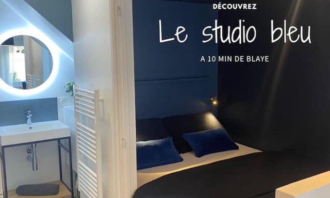Eyrans Apartment | Le Studio bleu à 10 min de Blaye - climatisé