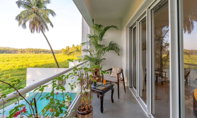 Siolim Villa | Legacy by Hireavilla- Full Field View Villa w Pool