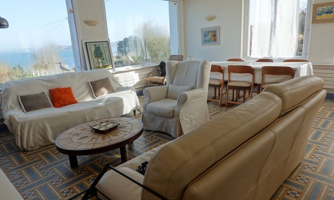 Plestin-les-Greves Apartment | "LES DAUPHINS sea view 135m2 garden terrace 250m beach