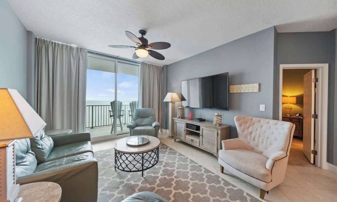 Gulf Shores Condo | Lighthouse 1708 Soft Greens Chic Coastal Living