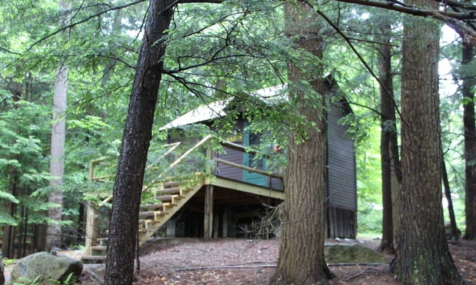 Saranac Lake Cabin | "Like a treehouse!" Adirondack Pet Friendly Cabin Suitable For 2 | Lake Access