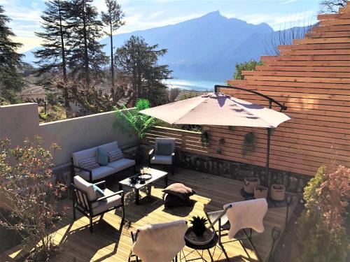 Aix-les-Bains Apartment | Loft Christina moderne et confortable, vue lac, climatisation, parking