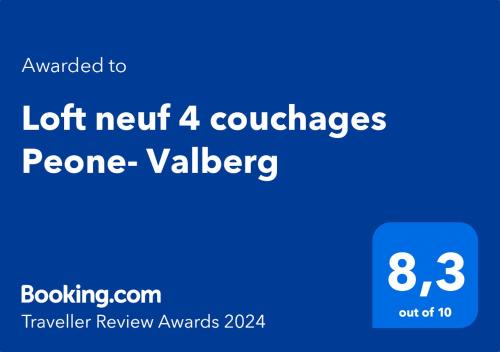 Peone Apartment | Loft neuf 4 couchages Peone- Valberg