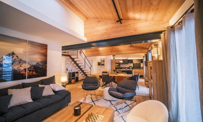Les Houches Apartment | Loft Zodiak -Centre Ville , 5 Chambres+ Vue