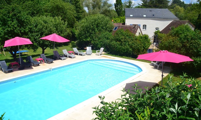 Perrusson Cottage | Loire Valley cottage for 4/5 with superb heated pool and carp fishing lake