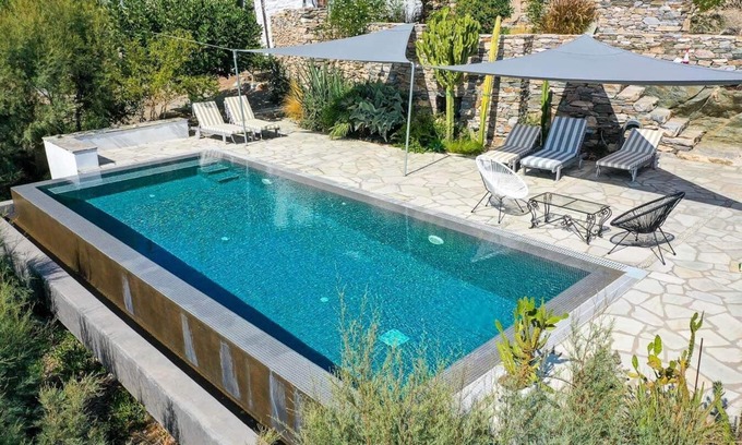 Syros Villa | LouKouM, Cyclades villa with pool. The village of your holidays