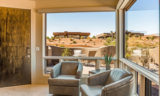 St. George House | Lovely desert casita with fireplace, patio & access to pool/hot tub