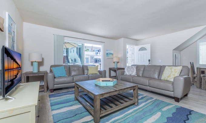 West Newport Condo | Lovely Lower Unit Beach Retreat - Great Outdoor Patio! Just Steps from the Beach!
