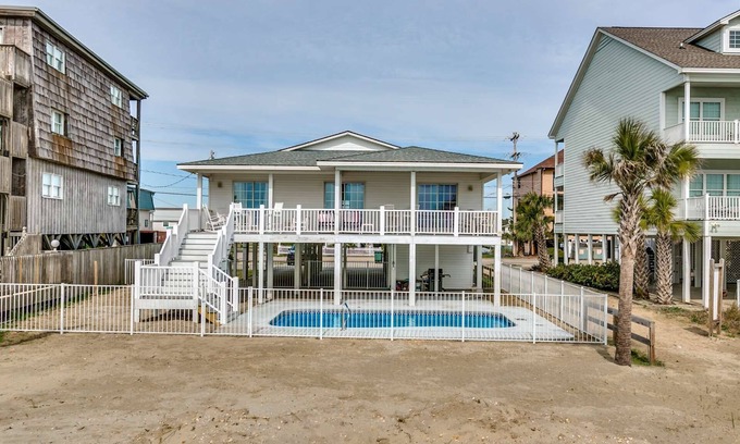North Myrtle Beach House | Lovely Oceanfront Home with Private Pool in Cherry Grove!