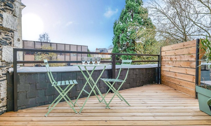 Downtown Angers Apartment | Lovely Studio with Terrace - City Center - Sleeps 2