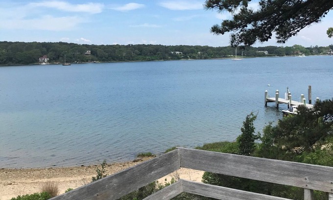 Lagoon Heights House | Lovely waterfront home with private, sandy beach and mooring on Lagoon Pond