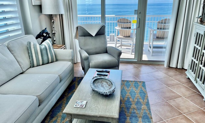 Gulf Shores Condo | Low Host Fees, Huge Beachfront Pool, 17th Floor E Corner Unit with Two Balconies