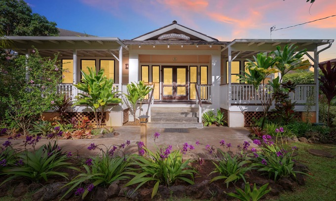 Poipu House | Lush Poipu Oasis, 4 Bed 4 Bath With Hot Tub, Beach Walk, A/C, Sunsets, & Surf