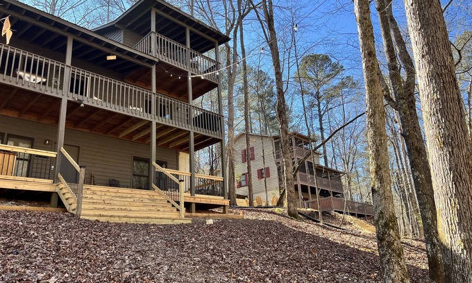 Ellijay Cabin | LUX River Front Cabins~Family Reunions~Retreats~Weddings Slps 22+ Books Quickly