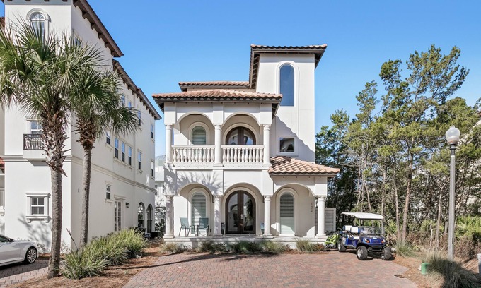 Seagrove Beach House | Luxe coastal villa with patio, firepit, grill, balcony, ac, & high-speed wifi