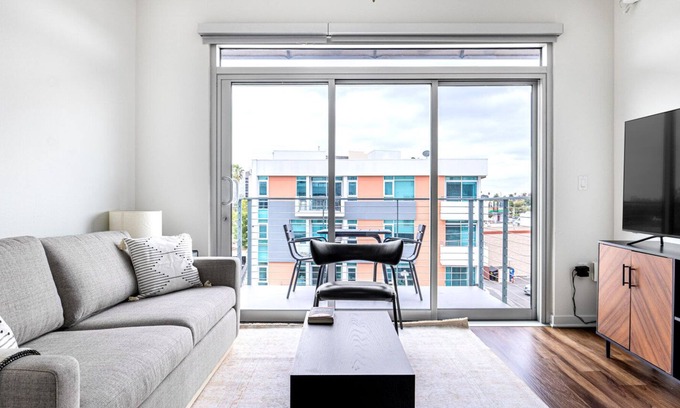 Carthay Circle Apartment | Luxe Fairfax 2BR w/ W/D, Pool, Private Patio, near WF + TJ, by Blueground