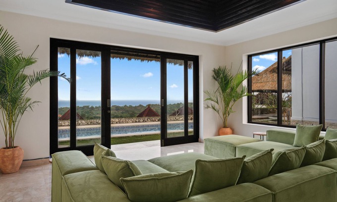 Tanjungbenoa Villa | Luxe Ocean View Family Home Private Pool, Garden + Big Kitchen 13 beaches nearby