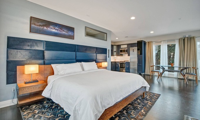 Warwick Apartment | Luxe Penthouse Loft on Main St- Steam Shower, Elevator, Parking, Views, Kitchen
