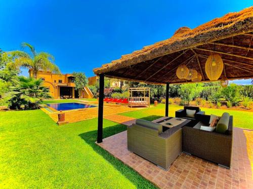 Tameslouht Villa | Luxurious & Comfy Golf Gem Pool Pergola View