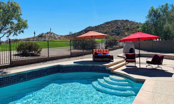 San Tan Valley House | Luxurious Golf Retreat: 4 Bedroom Home With Private Pool & Prime 10th Hole Views