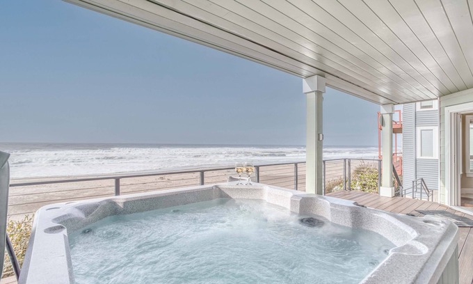 Lincoln Beach House | Luxurious Oceanfront Home w/Private Beach Access, Hot Tub, Sauna and MORE!