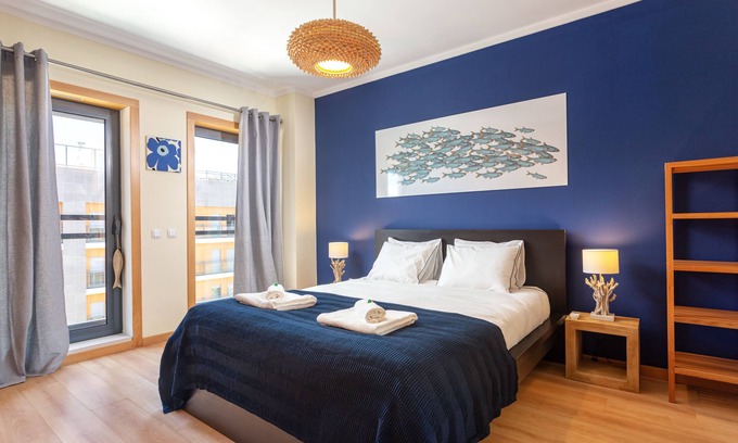 Olhao Apartment | Luxury 2-Bedroom Apartment with RiaView & Rooftop Pool, Village Marina, Olhão