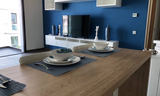 Ain Diab Apartment | Luxury Anfaplace Blue & Write apartment