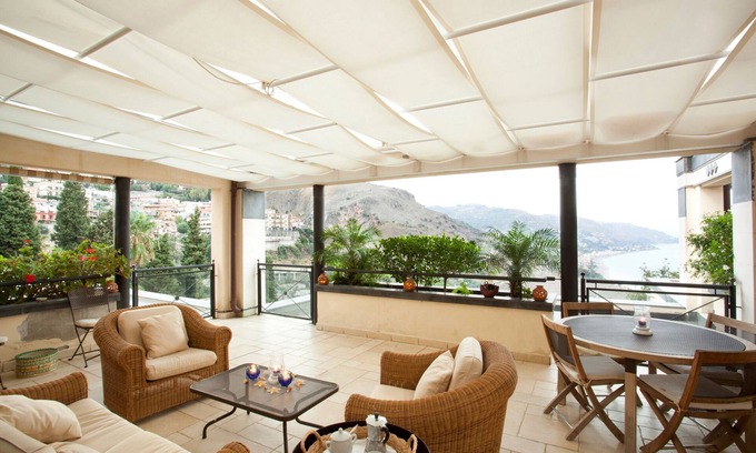 Taormina Apartment | LUXURY APARTMENT, TERRACE SEA VIEW, SWIMMINGPOOL, PRIVATE PARKING