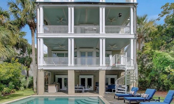 Isle of Palms House | Luxury Carolina Blvd Home w/ Pool, Steps to Beach. Small Pet Considered! $250 Beach Gear Credit!