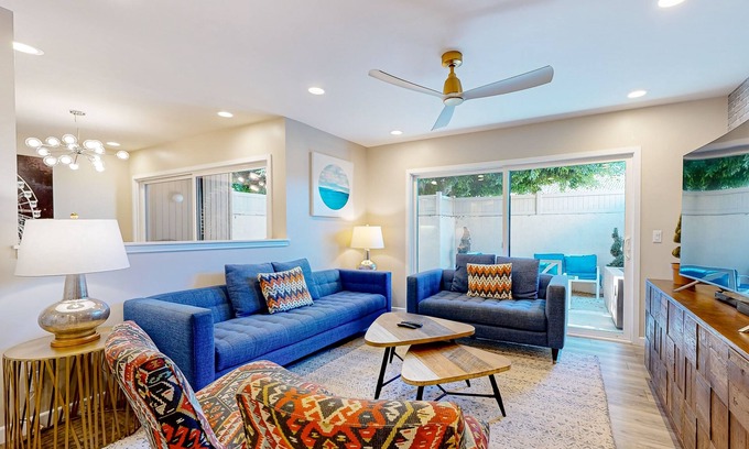 Hermosa Village Condo | Luxury Condo with Private Patio, Fire Pit & Grill | Walk to Disneyland