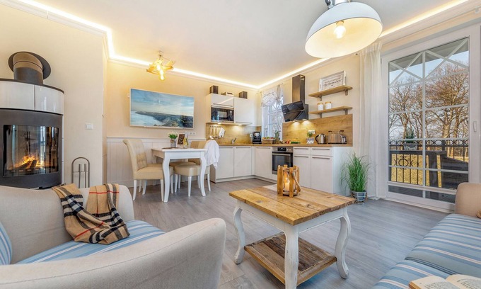 Zingst Apartment | Luxury apartment by the sea with fireplace, wellness area and sauna