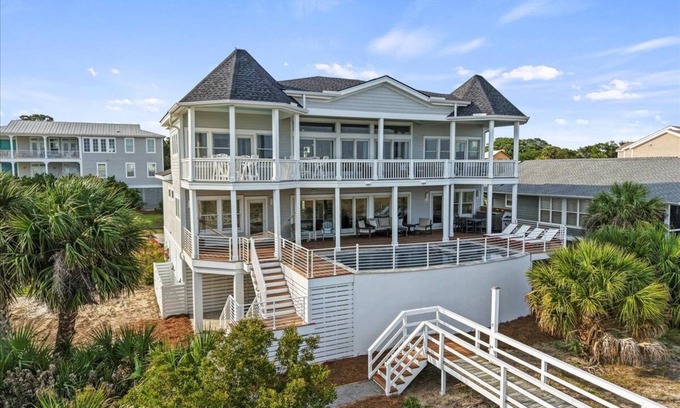 Saint Helena Island House | Luxury Direct Oceanfront NEW Private Elevated Pool and Spa! Limo Golf Cart Included