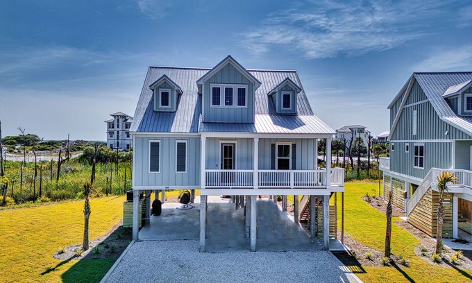 Port St. Joe House | Luxury Dunes Retreat: Gulf & Bay Views + Hot Tub! Private Pool Coming 2026