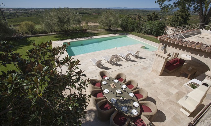Alignan-du-Vent House | Luxury former monastery/winery: Incredible views/silent aircon/gym/PRIVATE pool