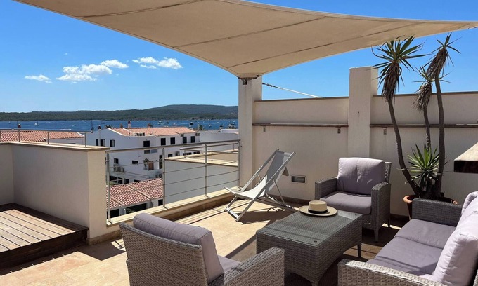 Fornells Ski Chalet | Luxury house with pool and sea views