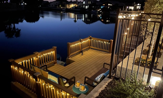 Arrowhead Lakes House | Luxury Lakeside Home! Private Pool, Dock, Outdoor Kitchen, & Private Courtyard!