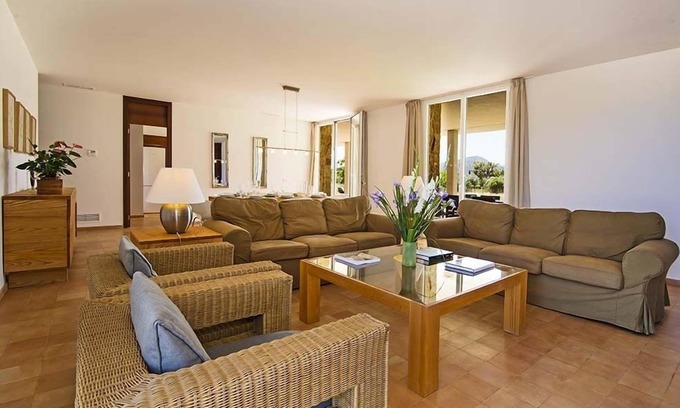 Pollensa Villa | Luxury modern stone clad Villa with swimming pool and mountain views