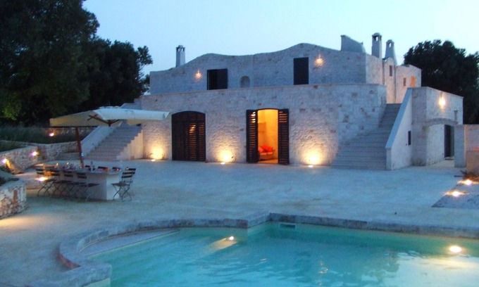 Ostuni House | Luxury olive mill with heated pool, sea views within walking distance of Ostuni