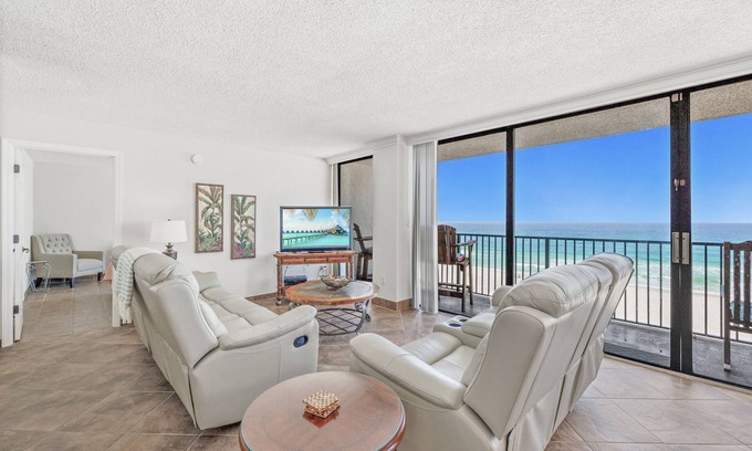 West Panama City Beach Condo | Luxury On The Beach, Floor to Ceiling Views Every Room, FREE Beach Service, E404