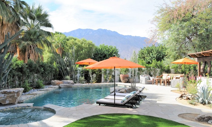 Palm Springs House | Luxury Rustic Desert Hacienda - Privacy, Views, Salt-water Pool & Spa