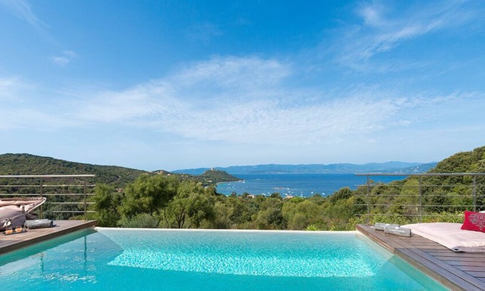 Belvedere-Campomoro Villa | Luxury villa with air-conditioning and infinity pool-breathtaking sea view