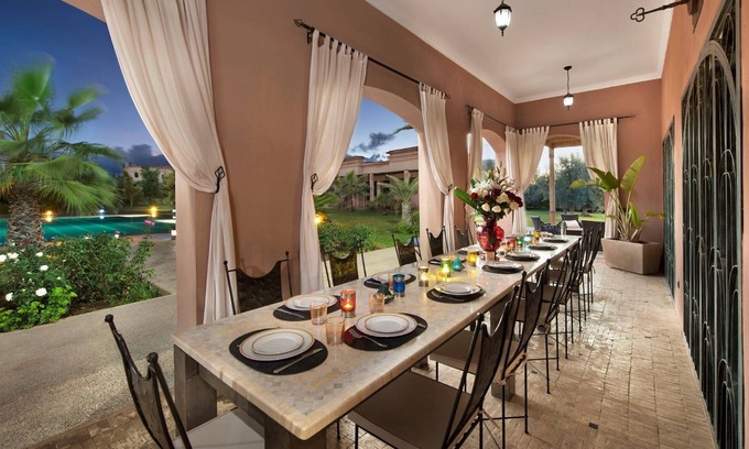 Aghouatim Villa | Luxury Villa P.Moon Marrakech 50 people with private olympic pool jaccuzi tennis