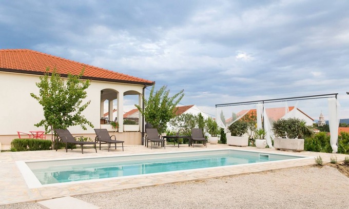 Kastel Gomilica Villa | Luxury Villa Sunny Garden With Private Heated Swimming Pool