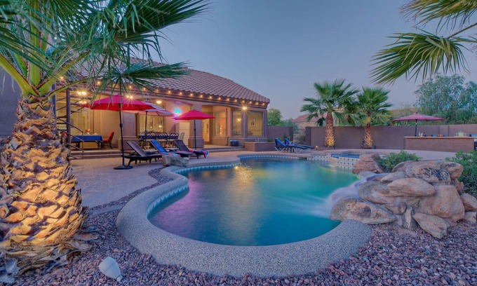 County Island House | LUXURY w/City Views: Casita, Htd Pool, Spa, Putt Green, Bikes, Pool Table, Games