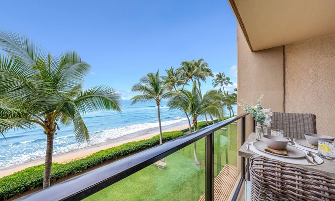 Honokowai Condo | MA 302 BeachFront Studio w Ocean Views