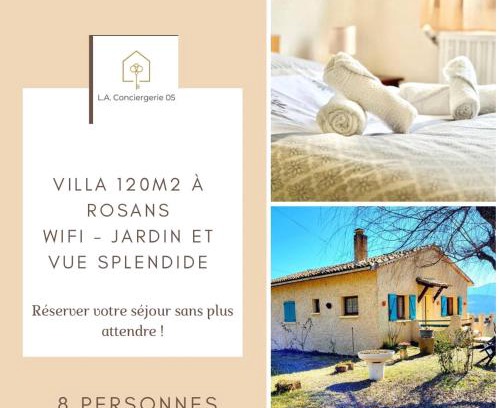 Rosans Apartment | Magnifique Villa de 120m2 Jardin et vue splendide WIFI
