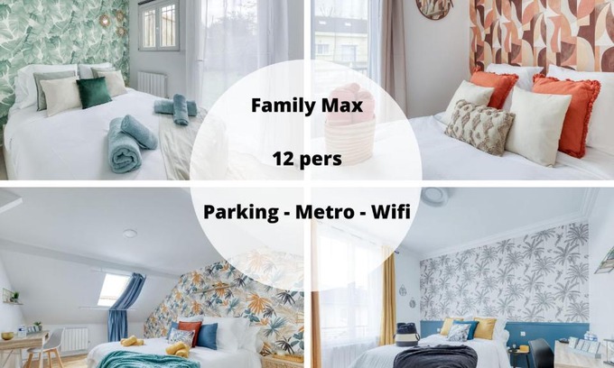 La Courneuve House | Maison 4 chambres - 12 personnes - Parking Privé - Metro 7 - Rer B -